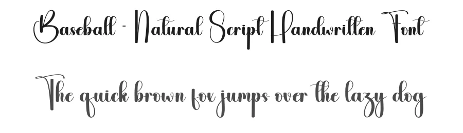 Baseball – Natural Script Handwritten Font by andikastudio — Script Handwritten Font