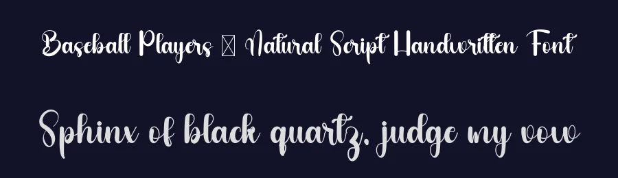 Baseball Players – Natural Script Handwritten Font by freshtypeink — Script Handwritten Font — thumbnail 2
