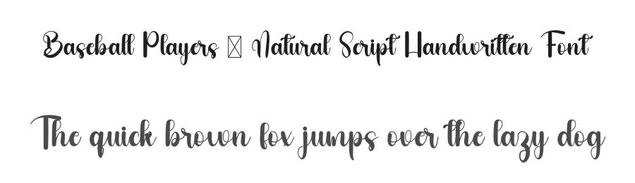 Baseball Players – Natural Script Handwritten Font by freshtypeink — Script Handwritten Font