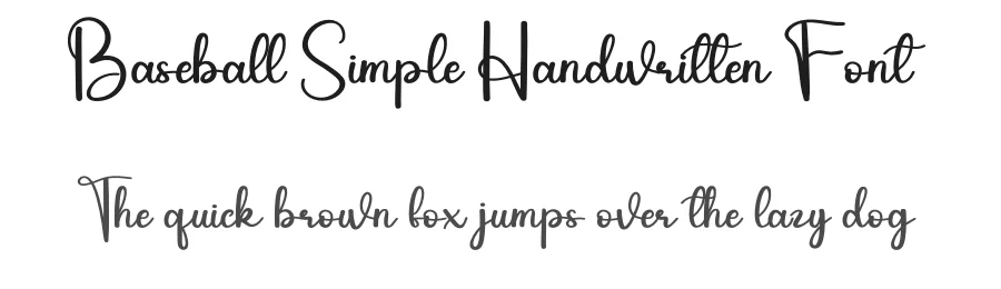Baseball Simple Handwritten Font by andikastudio — Script Handwritten Font