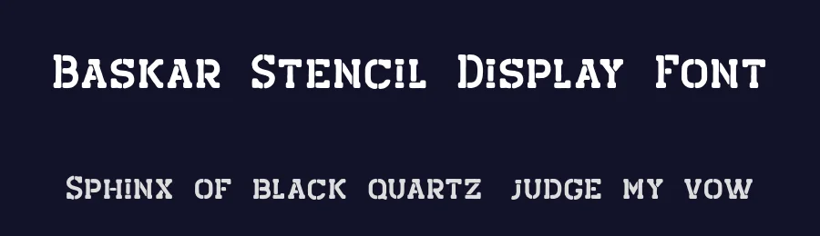 Baskar Stencil Display Font by Viaction Type — Display Font — thumbnail 2