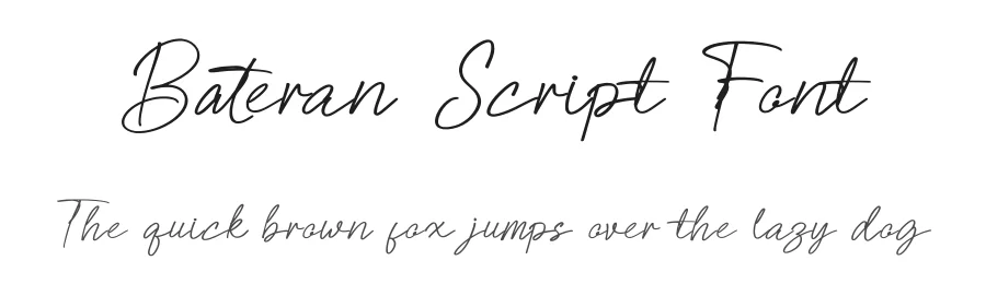 Bateran Script Font by Rvandtype — Script Handwritten Font