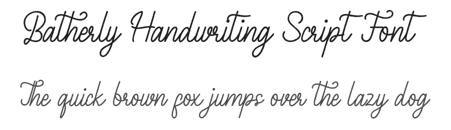 Batherly Handwriting Script Font by CalligraphyFonts.net — Script Handwritten Font