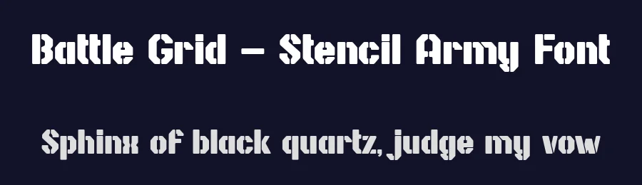 Battle Grid – Stencil Army Font by bearydsgn — Display Font — thumbnail 2