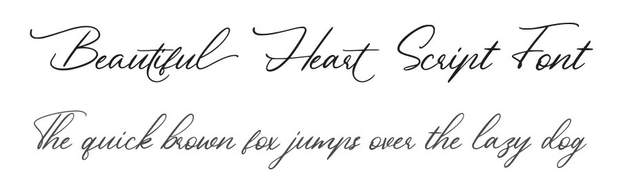 Beautiful Heart Script Font by Garisman Std — Script Handwritten Font