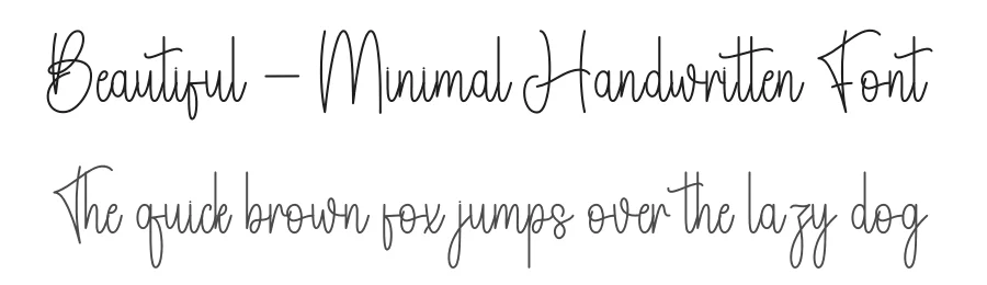 Beautiful β Minimal Handwritten Font by andikastudio β Script Handwritten Font