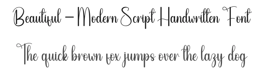 Beautiful – Modern Script Handwritten Font by andikastudio — Script Handwritten Font