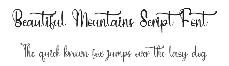 Beautiful Mountains Script Font by inermediaSTUDIO — Script Handwritten Font