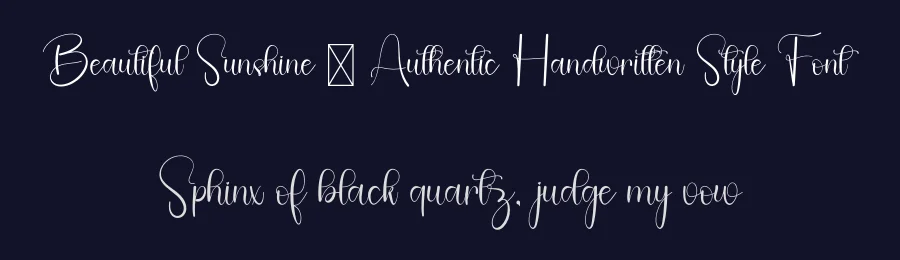 Beautiful Sunshine – Authentic Handwritten Style Font by freshtypeink — Script Handwritten Font — thumbnail 2