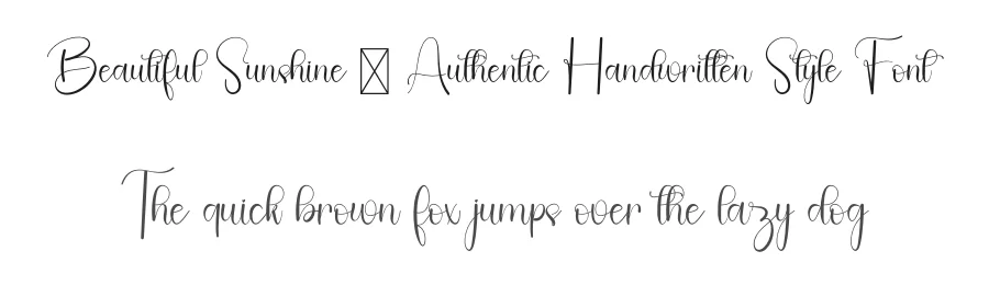 Beautiful Sunshine – Authentic Handwritten Style Font by freshtypeink — Script Handwritten Font