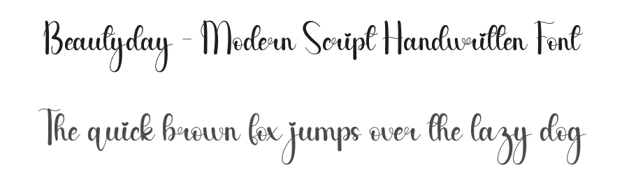 Beautyday – Modern Script Handwritten Font by andikastudio — Script Handwritten Font