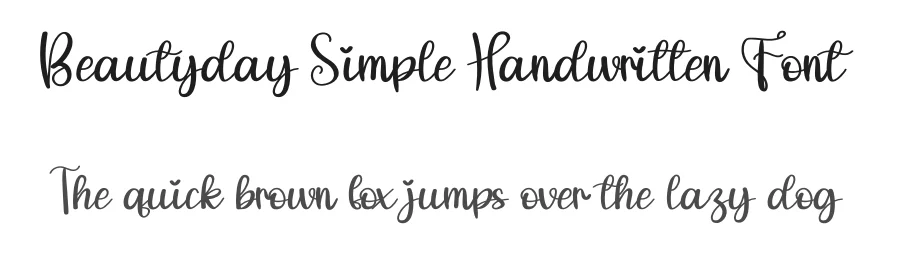Beautyday Simple Handwritten Font by andikastudio — Script Handwritten Font