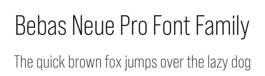 Bebas Neue Pro Font Family by abeermirza — Sans Serif Font