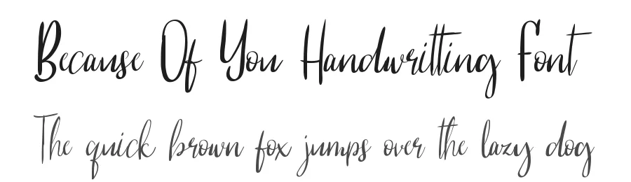 Because Of You Handwritting Font by edricstudio — Script Handwritten Font