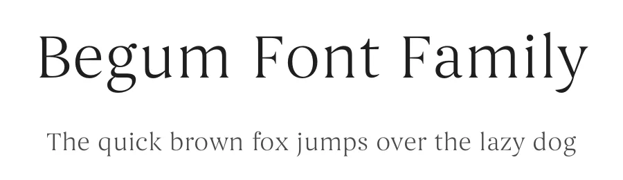 Begum Font Family by Manushi Parikh โ Serif Font