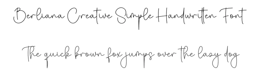 Berliana Creative Simple Handwritten Font by creativeletter — Script Handwritten Font