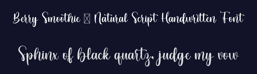 Berry Smoothie – Natural Script Handwritten Font by freshtypeink — Script Handwritten Font — thumbnail 2