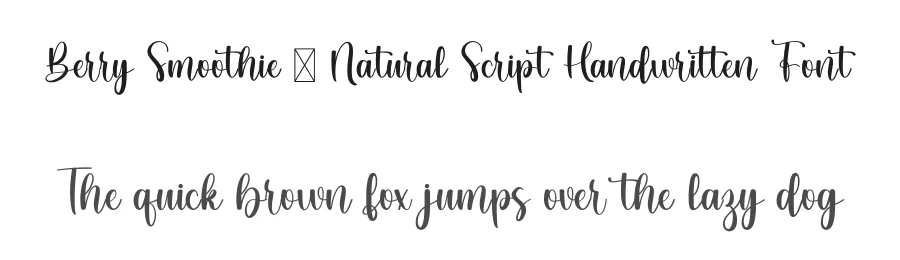 Berry Smoothie – Natural Script Handwritten Font by freshtypeink — Script Handwritten Font