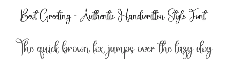 Best Greeting – Authentic Handwritten Style Font by creativeletter — Script Handwritten Font