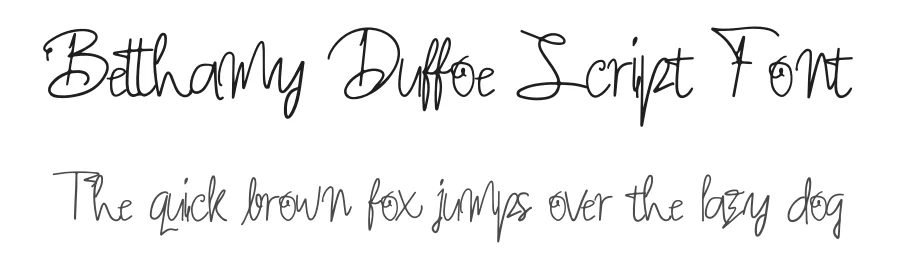 Betthamy Duffoe Script Font by Dhabee — Script Handwritten Font