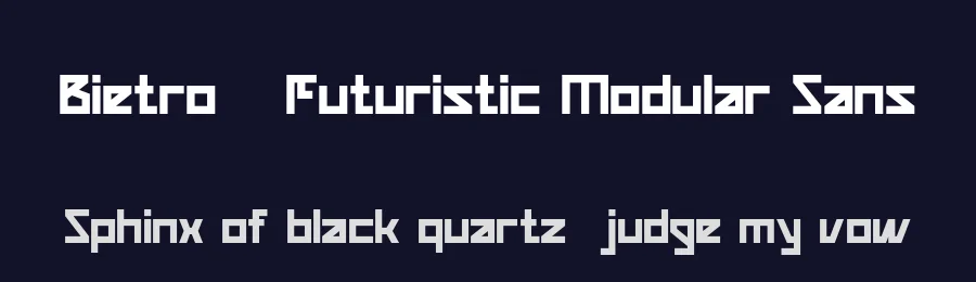 Bietro – Futuristic Modular Sans by Pandeka Studio — Display Font — thumbnail 2