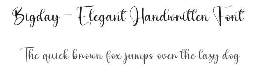 Bigday – Elegant Handwritten Font by andikastudio — Script Handwritten Font