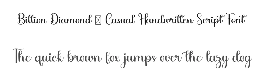 Billion Diamond – Casual Handwritten Script Font by freshtypeink — Script Handwritten Font