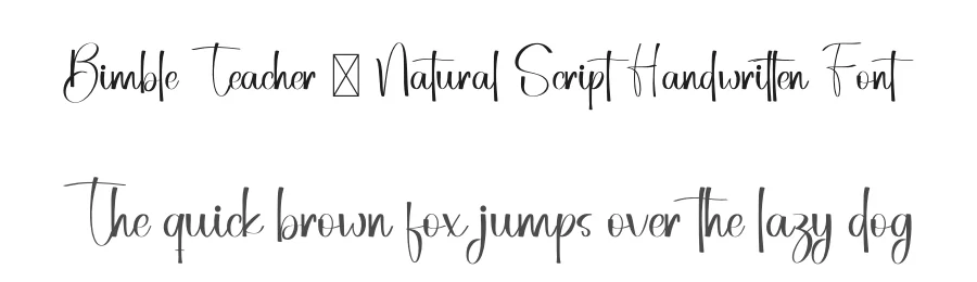 Bimble Teacher – Natural Script Handwritten Font by freshtypeink — Script Handwritten Font