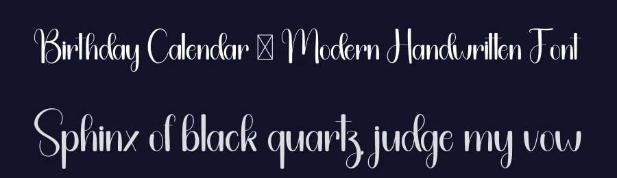 Birthday Calendar – Modern Handwritten Font by freshtypeink — Script Handwritten Font — thumbnail 2