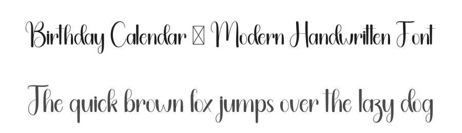 Birthday Calendar – Modern Handwritten Font by freshtypeink — Script Handwritten Font
