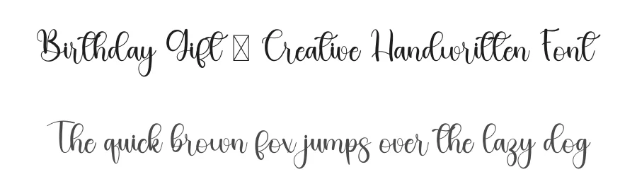 Birthday Gift – Creative Handwritten Font by freshtypeink — Script Handwritten Font
