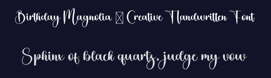 Birthday Magnolia – Creative Handwritten Font by freshtypeink — Script Handwritten Font — thumbnail 2