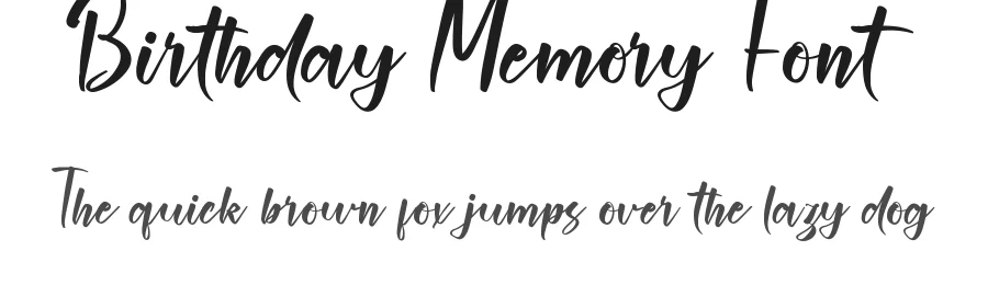 Birthday Memory Font by CalligraphyFonts.net — Script Handwritten Font