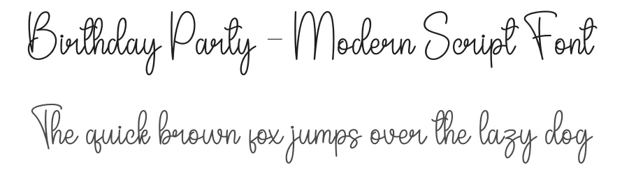 Birthday Party – Modern Script Font by andikastudio — Script Handwritten Font