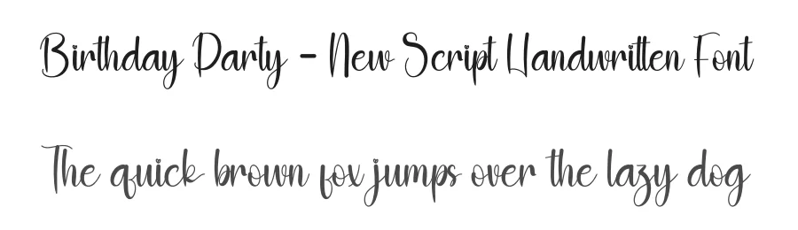 Birthday Party – New Script Handwritten Font by andikastudio — Script Handwritten Font
