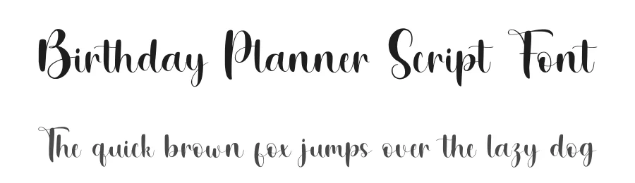 Birthday Planner Script Font by Letterayu — Script Handwritten Font