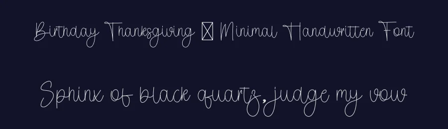 Birthday Thanksgiving – Minimal Handwritten Font by freshtypeink — Script Handwritten Font — thumbnail 2