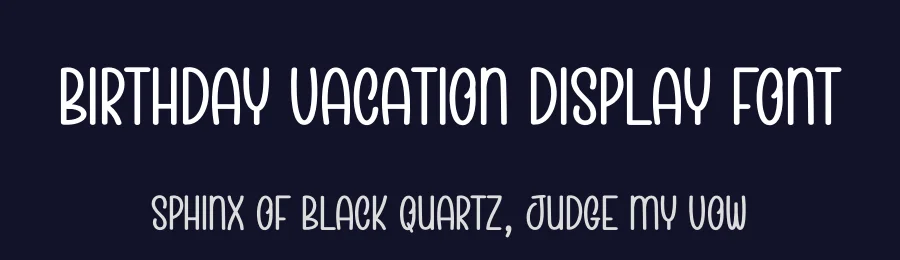 Birthday Vacation Display Font by creativeletter — Display Font — thumbnail 2