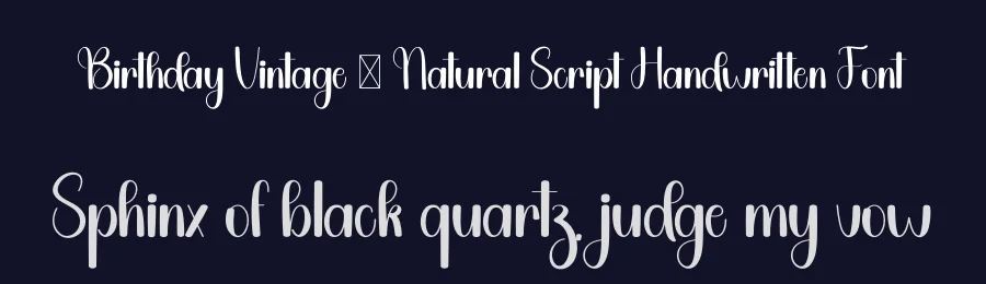 Birthday Vintage – Natural Script Handwritten Font by freshtypeink — Script Handwritten Font — thumbnail 2