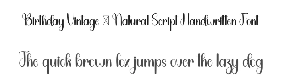 Birthday Vintage – Natural Script Handwritten Font by freshtypeink — Script Handwritten Font