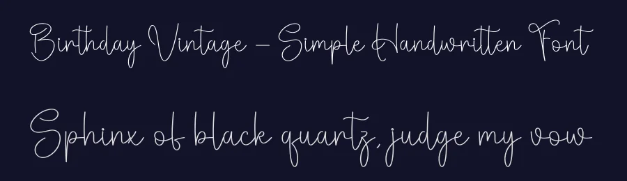 Birthday Vintage – Simple Handwritten Font by creativeletter — Script Handwritten Font — thumbnail 2