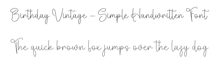 Birthday Vintage – Simple Handwritten Font by creativeletter — Script Handwritten Font