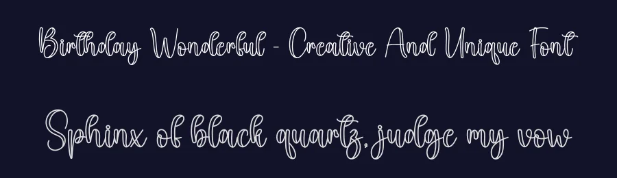 Birthday Wonderful – Creative And Unique Font by creativeletter — Script Handwritten Font — thumbnail 2
