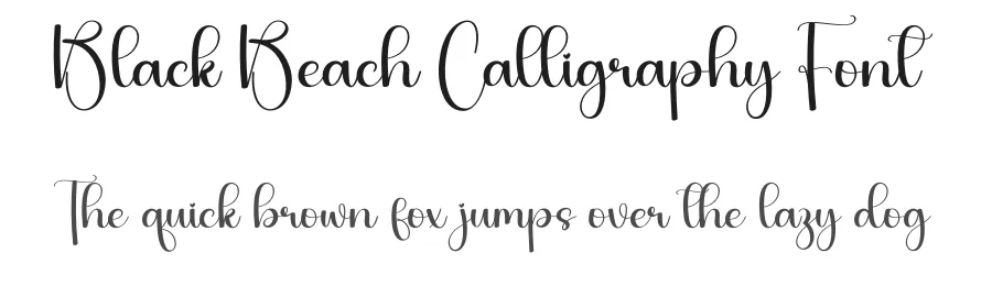 Black Beach Calligraphy Font by creativeletter — Script Handwritten Font