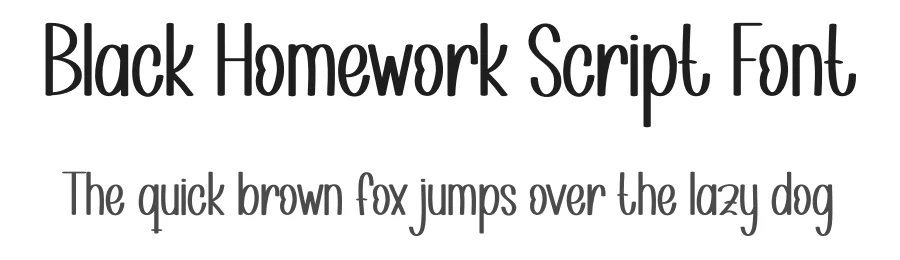 Black Homework Script Font by creativeletter — Script Handwritten Font