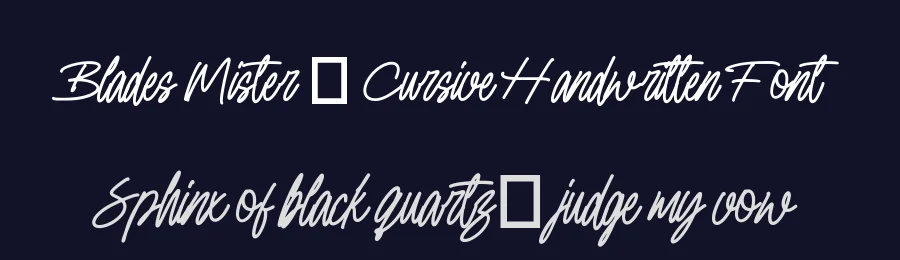 Blades Mister – Cursive Handwritten Font by Variatype — Script Handwritten Font — thumbnail 2