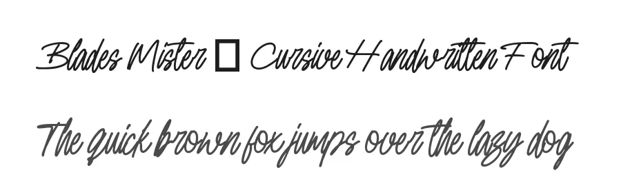 Blades Mister – Cursive Handwritten Font by Variatype — Script Handwritten Font