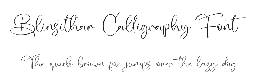Blinsithar Calligraphy Font by [email protected] — Script Handwritten Font