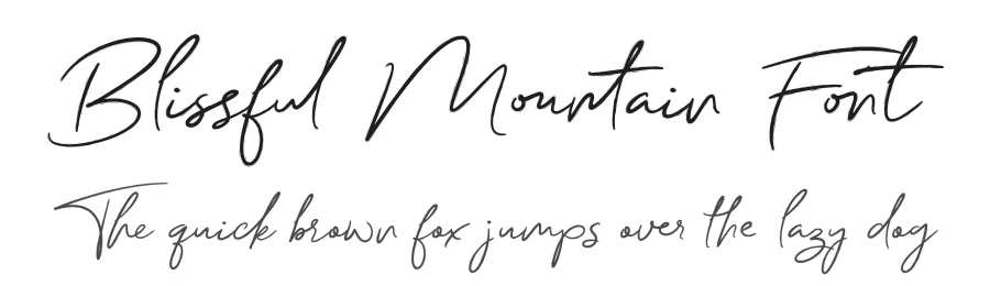 Blissful Mountain Font by letterhanna — Script Handwritten Font