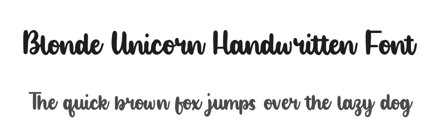 Blonde Unicorn Handwritten Font by balpirick — Script Handwritten Font